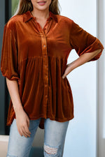 Load image into Gallery viewer, Velvet Babydoll Shirt

