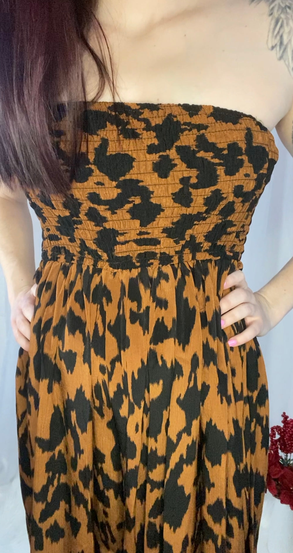 Rusty Leopard Print Jumpsuit