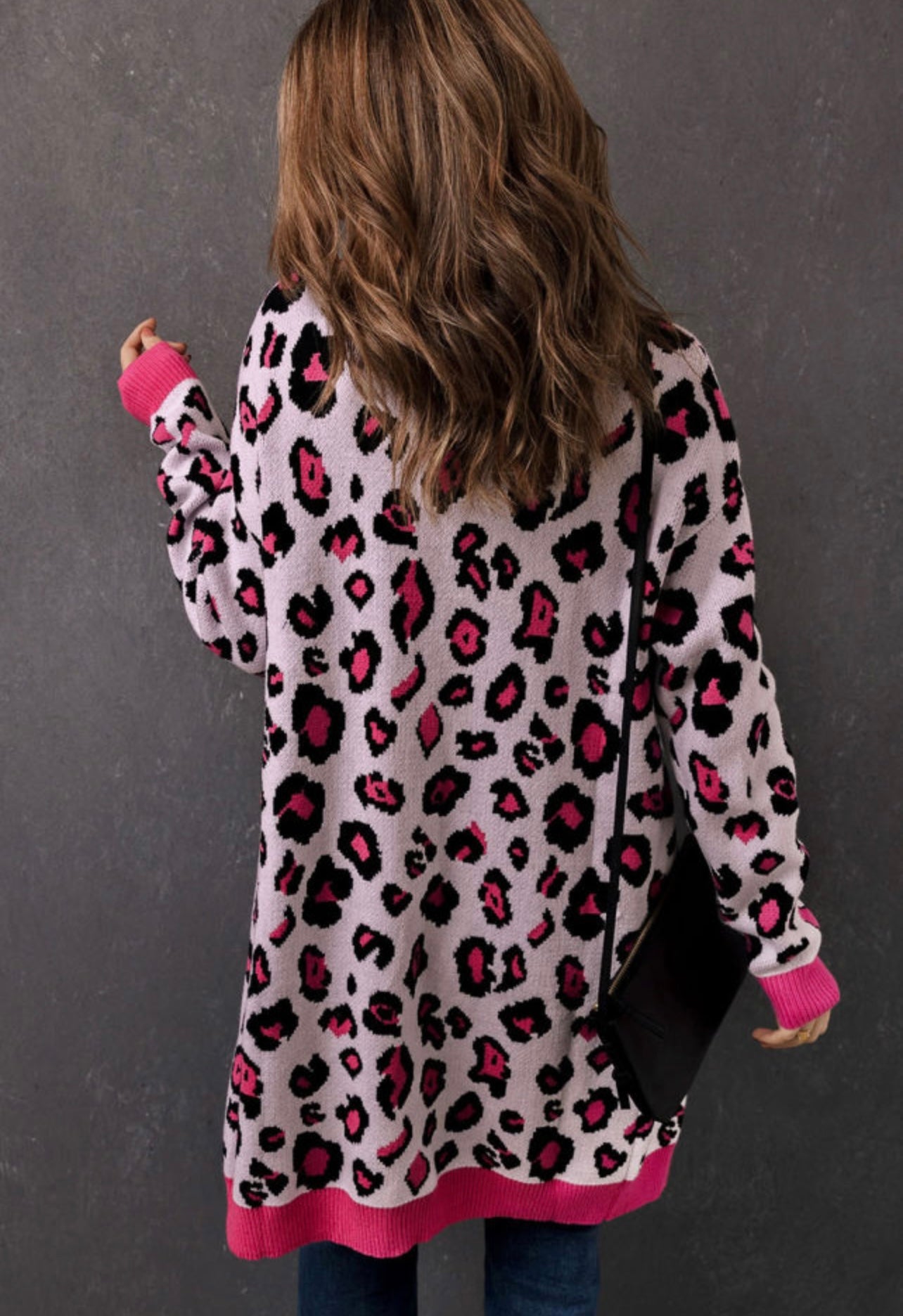 Pink Leopard Cardigan
