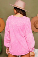Load image into Gallery viewer, Pink Mineral Washed Long Sleeve
