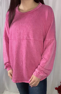 Pink Mineral Washed Long Sleeve